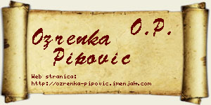 Ozrenka Pipović vizit kartica